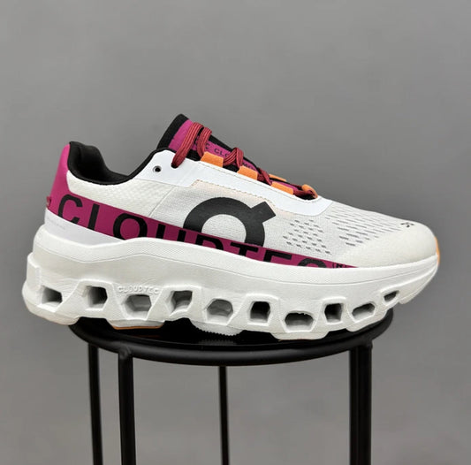 On Cloudmonster White Fucsia